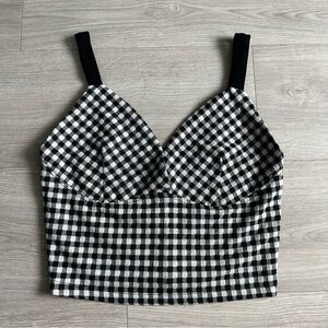 Dynamite Gingham Crop Top